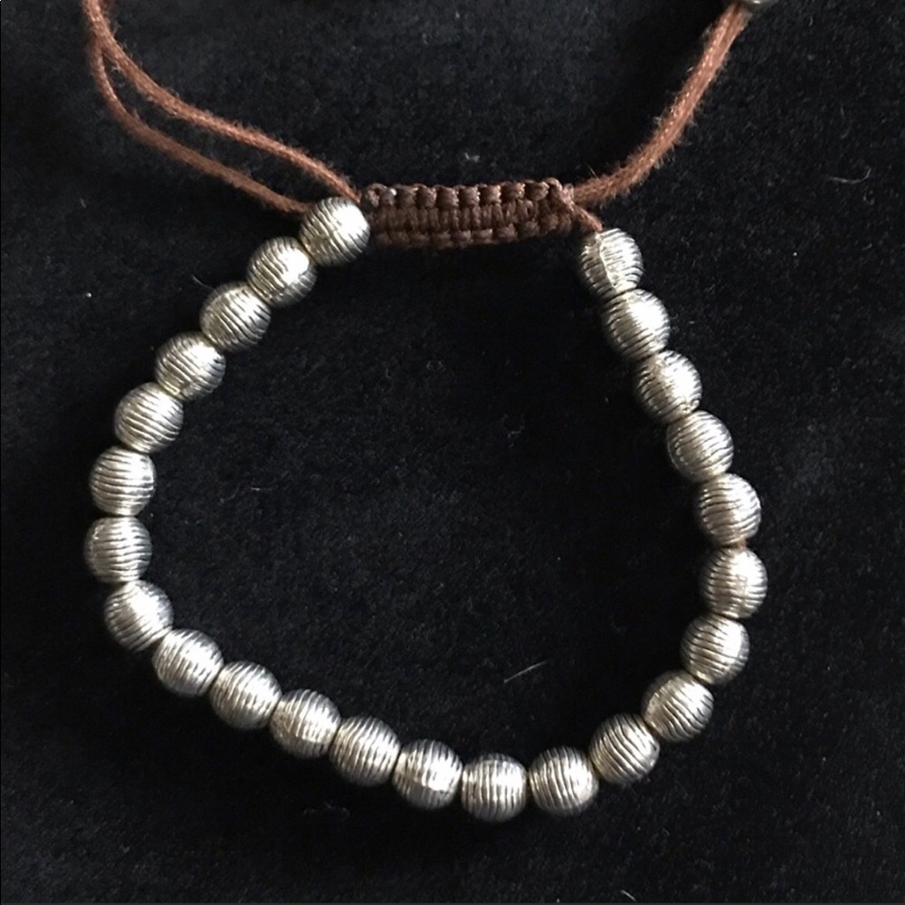 Heavy Silver Bead Bracelet
